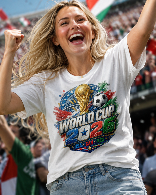 2026 World Cup Soccer Fan T-Shirt, USA Canada Mexico Football Tee